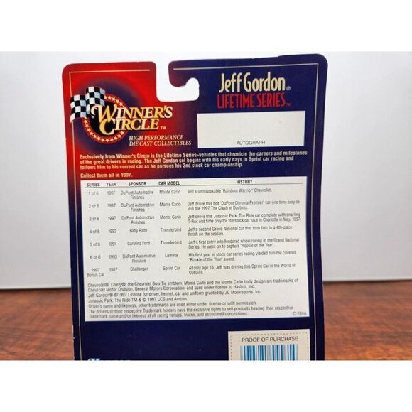 Vintage 1997 Winners Circle 24 Jeff Gordon Lifetime Series #3 of 6 NASCAR 1:64 - Picture 12 of 13